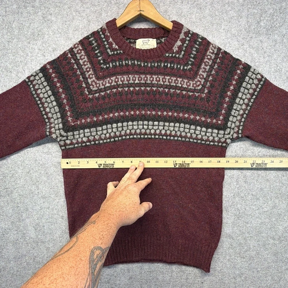 Lord Jeff 100% Shetland Wool Sweater Men's Medium Fair Isle Made in Scotland